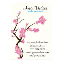 A flor de cerejeira Sakura floresce o branco cor-d Cartões De Visitas