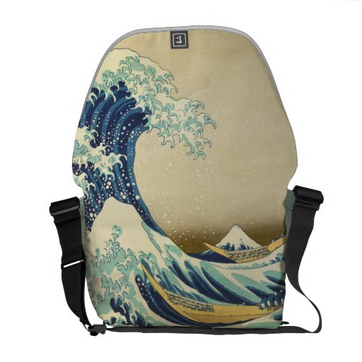 A grande onda fora da costa da bolsa mensageiro de