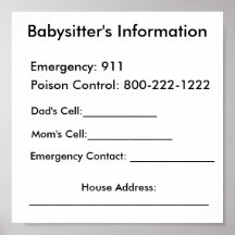 A informação da baby-sitter poster