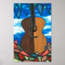 A janela à guitarra pôsteres