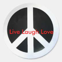 a paz, vive amor do riso adesivos redondos