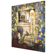 A princesa, a bruxa e a pera por John Bauer Impressão De Canvas Envolvida