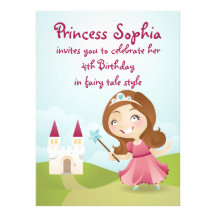 A princesa festa de aniversário convida convites