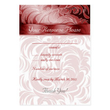 A resposta elegante do casamento carda o vermelho  cartoes de visita