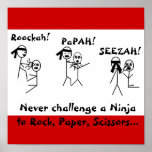 A rocha, papel, Scissors NINJA! Poster