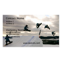 A snowboarding engana o cartão de visita