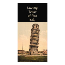 A torre inclinada de Pisa, Toscânia, Italia Cartão Com Foto Personalizado