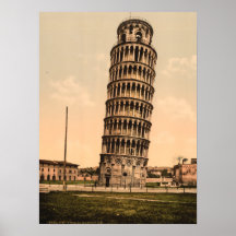 A torre inclinada de Pisa, Toscânia, Italia Poster