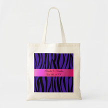 A zebra roxa listra favores do casamento bolsas para compras