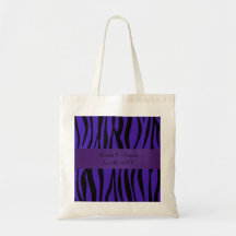 A zebra roxa listra favores do casamento bolsa para compras