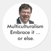 Abraço do multiculturalismo ele… ou então. adesivos em formato redondos
