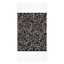 Abstrato de prata dos parafusos prisioneiros por V Cartões Com Foto Personalizados