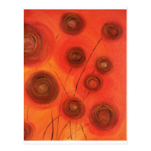 abstrato do original da papoila cartão postal