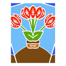 Abstrato holandês das tulipas convite personalizados