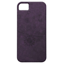 Abstrato retro roxo das flores e das borboletas capas iPhone 5 Case-Mate