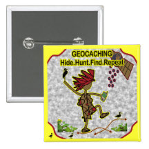 Achado da caça do couro cru de Geocachnig Botons