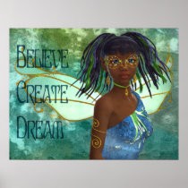Acredite, criar, sonhe a fada do afro-americano posters