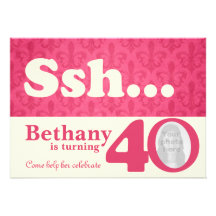 Adicione seu aniversário de 40 anos da surpresa do convite personalizados