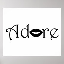 Adore com um beijo no poster preto