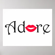 Adore com um poster do beijo