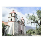 Aguarela da missão de Santa Barbara Cartões Postais