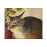 Aguarela francesa do gato impressão em canvas