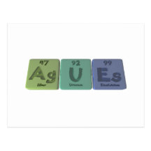 Agues-AG-U-Es-prata-urânio-Einsteinio Cartao Postal
