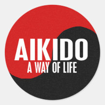 Aikido 1 de Yin Yang Adesivos Redondos