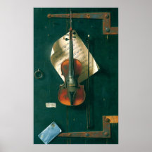 Ainda violino velho da vida, Harnett, Victorian do Impressão