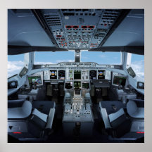 Airbus A380 - Cabina do piloto HD Posteres