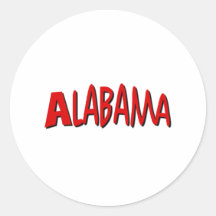 Alabama vermelho adesivo em formato redondo