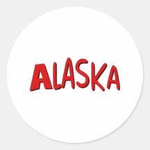 Alaska vermelho adesivos em formato redondos