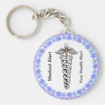 Alerta médico customizável do Caduceus Chaveiros