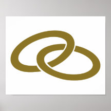 Alianças de casamento douradas impressão