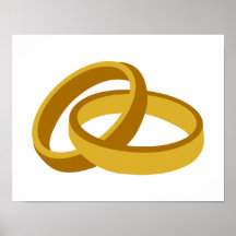Alianças de casamento douradas posters