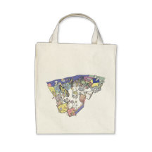 Alice na bolsa de compra orgânica do país das mara