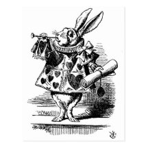 Alice no coelho branco do país das maravilhas com  cartões postais