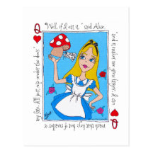 Alice no país das maravilhas, come-me! cartões postais