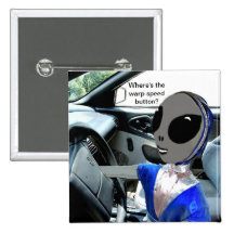 Alienígena no carro - boton