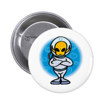 Alienígena no terno de espaço botons