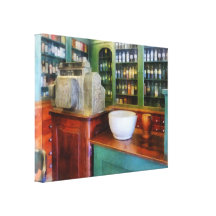Almofariz e pilão na farmácia impressão de canvas esticadas