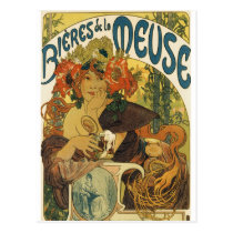 Alphonse Mucha - Bieres de la Musa cartées postais