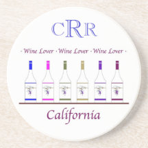 AMANTE DE VINHO DE COASTER_CALIFORNIA, MONOGRAMA PORTA-COPO