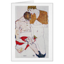 Amantes por Egon Schiele Cartões