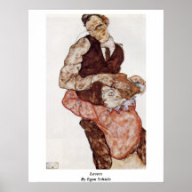 Amantes por Egon Schiele Poster