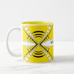 amarelo abstrato do design do auto-falante do orig caneca