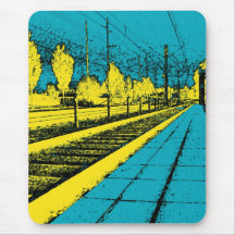 Amarelo e turquesa Urbanscape Mousepad