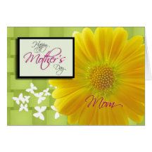 Amarelo feliz da mamã do dia das mães floral cartoes