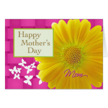 Amarelo feliz da mamã do dia das mães floral cartões