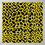 Amarelo preto e brilhante do teste padrão gráfico  poster